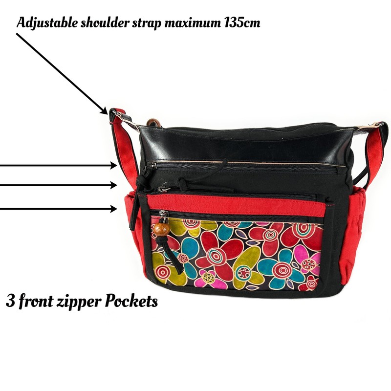 Masha Bag Indian Cotton and Leather Shoulder Bag for Women