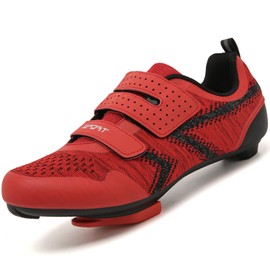 ULTIANT Cycling Shoes Mens Womens Compatible with Peloton Indoor Riding Road Bicycle with Delta Cleats Outdoor Pedal Bike Shoes(Red_4,41)