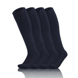 QBK 2T/3T/4T/5T To Youth Toddler Athletic Soccer Baseball Softball Socks 2 Pairs (Navy 2-4T)
