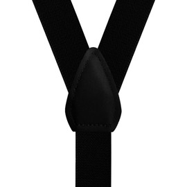 Moulen 1 Inch Durable Suspenders for 8Y-10Y Kids Boys Girls, Black, 30 Inch
