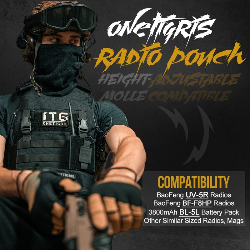 OneTigris Radio Holster for BaoFeng UV-5R BF-F8HP Nylon MOLLE Pouch