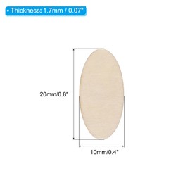 PATIKIL 20x10mm Wood Pieces, 60 Pack Unfinished Oval Wood Shapes Blank Wooden Cutouts Ornaments Natural for Christmas Party Craft Projects