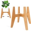 LEIMO KPARTS Adjustable Bamboo Plant Stand (8-12 inches), Mid Century