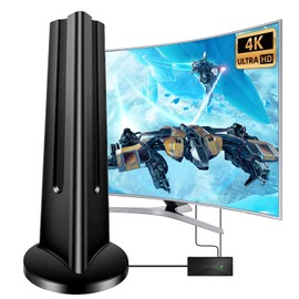 TV Antenna, Digital HD Portable TV Antenna Indoor, 360° Reception&Strong Magnetic Base Digital Antenna, Long 130+ Miles Range - Support 4K 1080p and All TV's - for Car or Home