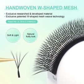 NAGARAKU Double Tips 4D W Eyelash Extensions Supplies Thick w lash 0.07mm D curl 10mm Premade Fans Russian Volume Faux Mink Matte 12 rows Cluster pre Fanned Eye Lashes
