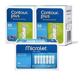 Contour Plus paquete de 100 tiras y 100 lancetas