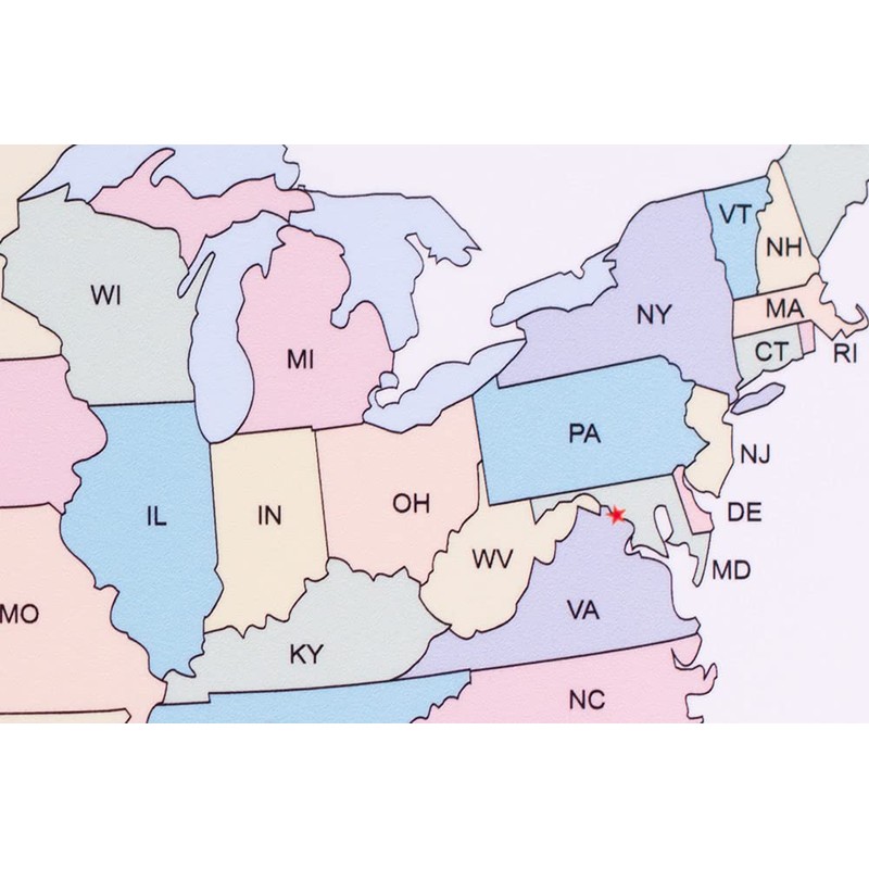 Student Lapboard with USA Map and State Names, 11" x