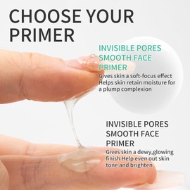 2Pcs Poreless Smoothing Face Primer & Hydrating Face Primer,Restoring Makeup Primer For Flawless,Smooth Skin & Long-Lasting Makeup,Fills In Pores & Fine Lines,Vegan & Cruelty-free