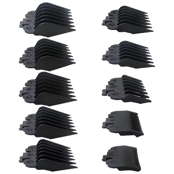 BSDLIET 2025 New 10-Pack Professional Black Hair Clipper Guards Guide