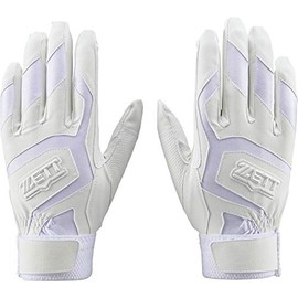 ZETT BG578HS (1100) White Batting Gloves, For Both Hands, High School Student Rules, Medium Size (9.4 - 9.8 inches (24 - 25 cm), White, For Both Hands/S (8.7 - 9.1 inches (22 - 23 cm)