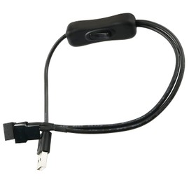 ZYAMY 40cm 5V USB A Male to Dual 4PIN PWM OR 3PIN Fan Connector with ON/Off Toggle, Black Computer PC Fan Power Cable Connector Adapter