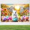 BlissYard Happy Easter Party Backdrop Banner Spring Easter Bunny Backdrop