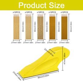 Micro Sander Kit with 50PCS Sanding Pads 80 to 400 Grit Wet Dry Detail Sandpaper for Wood Work Finishing DIY Polishing Sanding