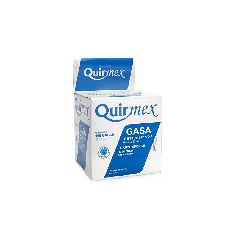 QUIRMEX - Gasa Esterilizada de 10x10cm Caja con 100 sobres