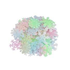 VALICLUD Pack of 50 Glow in the Dark Snowflakes Wall Stickers Fluorescence 3D Snowflake Wall Sticker Christmas Luminous Window Stickers Decoration