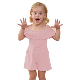 CVXV Newborn Girls Sleeveless Romper Jumpsuit Baby kids Strap Playsuit Summer Outfits Clothes,M Red,7 Years