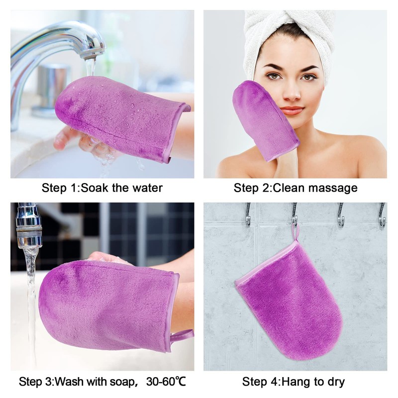 PHOGARY Pack of 8 Bath Mitten Gloves for Washing Lace,