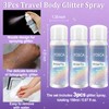 Yosca Body Glitter Spray, 3Pcs Holographic Silver Travel Shiny Glitter