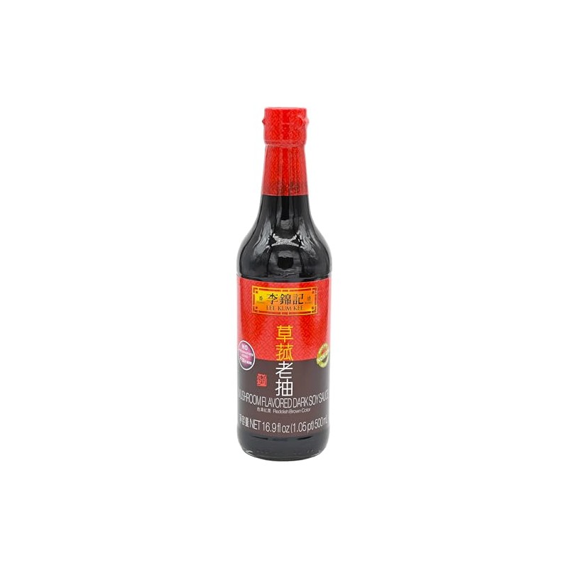 LKK Mushroom Flavored Dark Soy Sauce, 16.9 Fl Oz