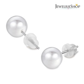 JewelrieShop Faux Pearl Earrings Stud Set for Women Fake Colorful Pearls Studs Earing Pack Hypoallergenic Stainless Steel Ball Studs Jewelry (24pairs,4-8mm,Assorted Size,MultiColor)