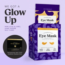 DERMORA Golden Glow Under Eye Patches | Rejuvenating Treatment | Dark Circles, Puffy Eyes, Refreshing, Revitalizing, Travel, Wrinkles | 20 Pairs Eye Gels