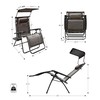 Oversized Zero Gravity Chair with Sunshade and Drink Tray -