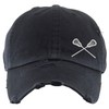 Lacrosse Sticks Hat | Distressed Baseball Cap or Ponytail Hat