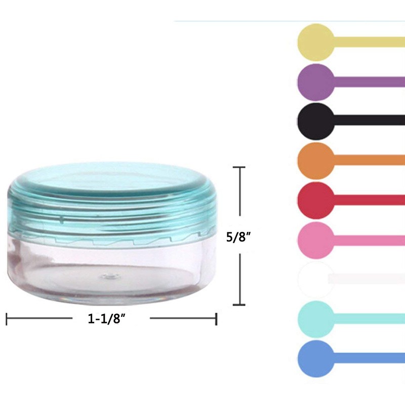yueton?10 Empty Clear Boday Multi Color Top Lid Plastic Sample