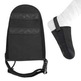 Cast Sock Toe Cover with Anti-Slip Strap, Adjustable Cast Protector Half Foot Keep Toes Warms and Clean, Protect Cast Walking Aids Boot Toe Warmer for Men & Women(Black)