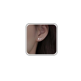 Allereya Boho Star Ear Climber Earrings Silver Celestial Star Earrings Luck Star Stud Earrings Crystal Ear Crawler Earrings Jewelry for Women