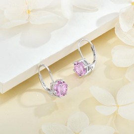 Starnny Women's Hoop Earrings 925 Silver with 3A Cubic Zirconia Birthstone Jewellery for Women, Sterling Silver, Cubic Zirconia