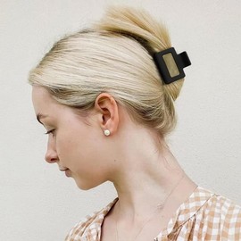 ATODEN Square Claw Clips Black Hair Clips 2'' Matte Hair Clips for Women Girls 5Pcs Rectangle Medium Hair Clips for Short Thin Hair Non-slip Strong Grip Hair Clamps Hair Grips Jaw Clips Cute Hair Accessories Gifts for Women