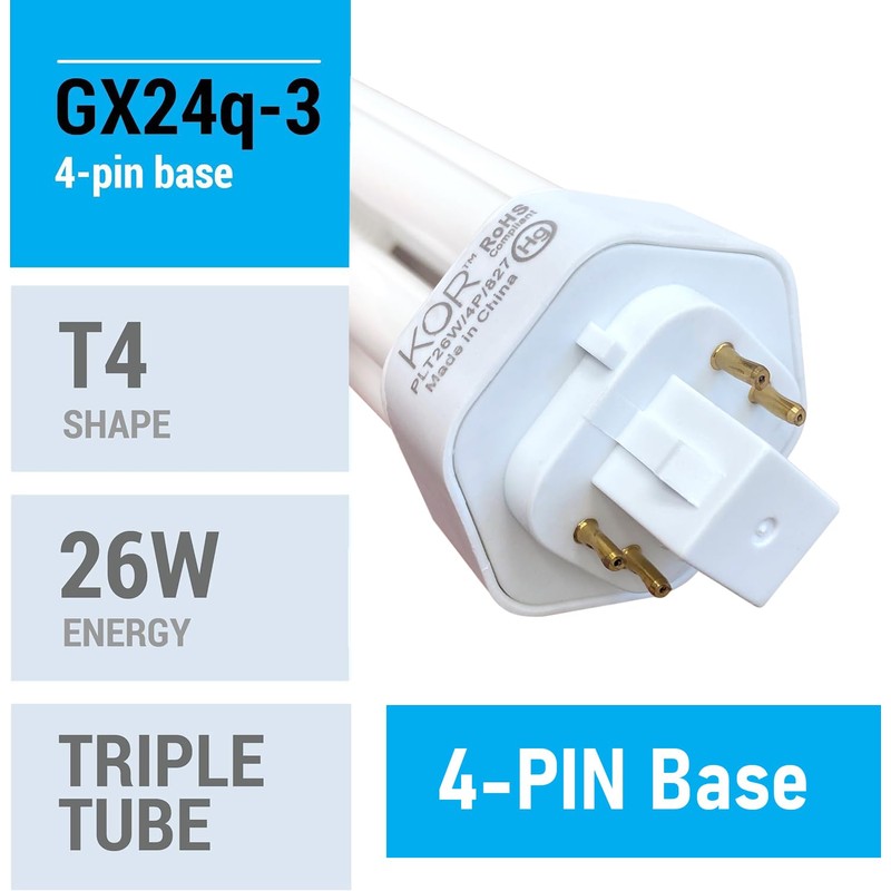 KOR (4 Pack) K20788 - PL26W/3U/4P/841 - Compact Fluorescent Plug-in