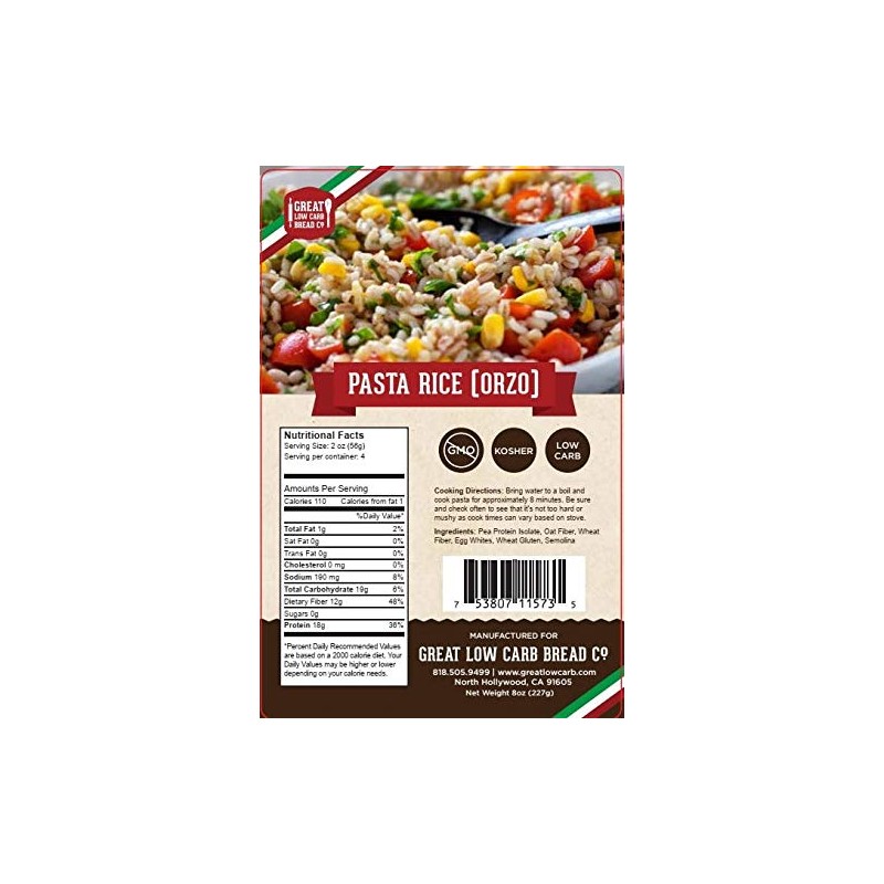 Low Carb Orzo, Low Carb Rice, High Protein, Great Low