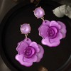 Unique Dainty Bohemian Luxury Oversize Resin Big Flower Dangle Drop