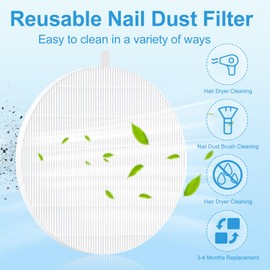 4 Pack Nail Dust Collector Replacement Filters, 100 Sheets Pink Filter Paper with Cleaning Brush- Home & Salon Use