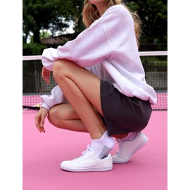 cuangya Performance Ankle Socks Women Heel Tab Athletic Compression Socks Running Hiking Cushioned 5-Pairs