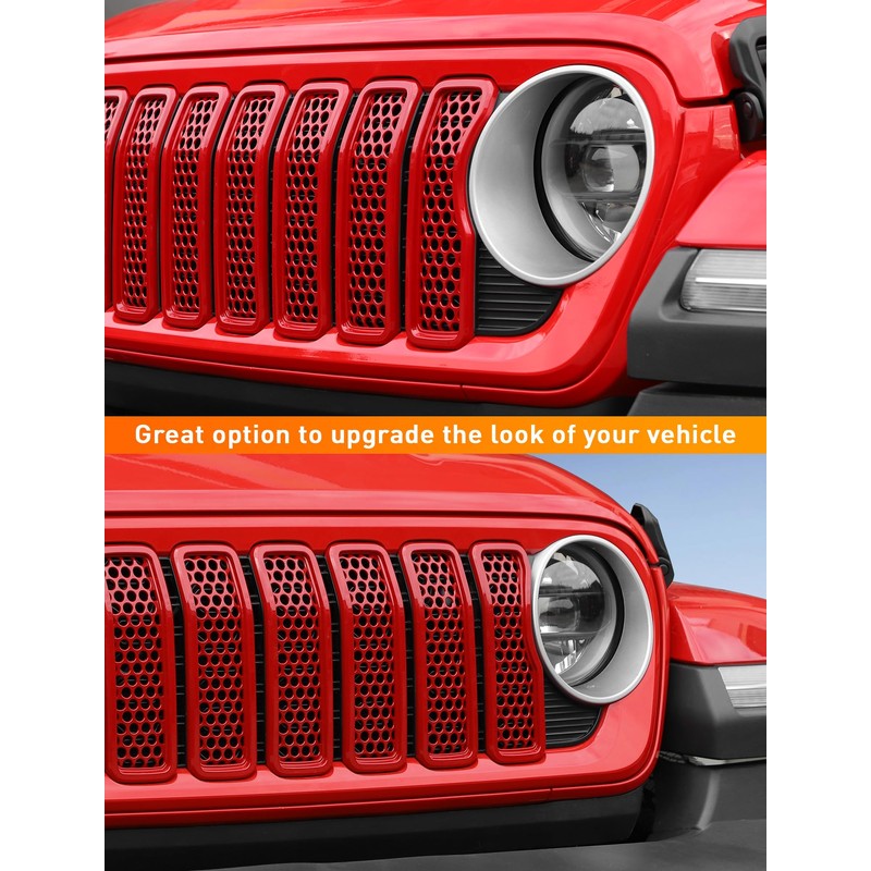 Savadicar - Insertos de parrilla delantera para Jeep Wrangler JL