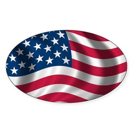 CafePress USA Flag Oval Car Bumper Sticker