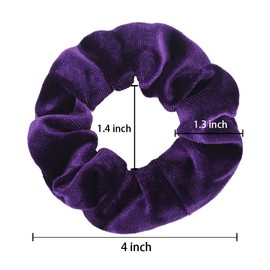 Didder 20 Pcs Hair Scrunchies Velvet Elastics Scrunchy Hair Ties Dark purple Soft Scrunchie Bobbles Ropes Scrunchie Solid color Hair Bands for Women Girls