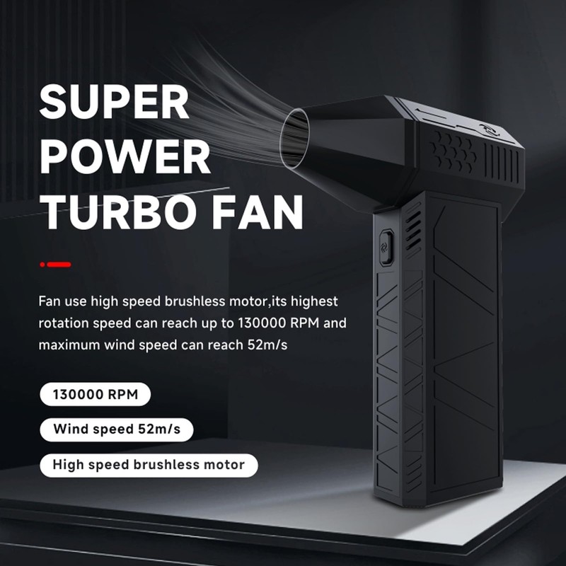 Compressed Air Duster, Super Powerful Fan, 130000RPM Handheld Electric Fan,