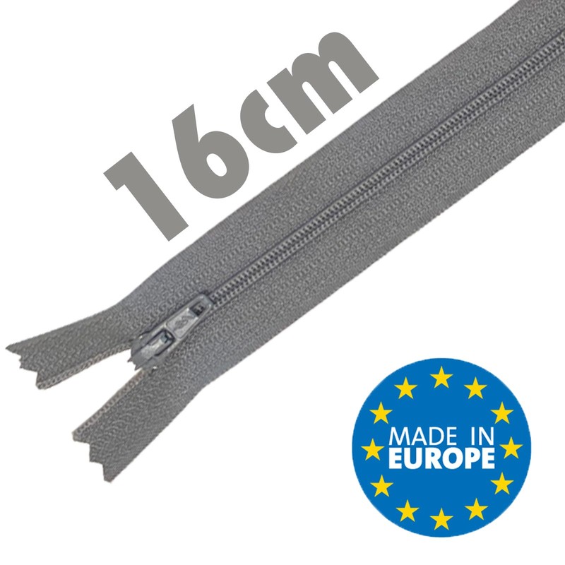 MARARDI [Pack 5] Zippers [Grey] Nylon [16 cm] Sewing and