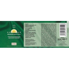 KERALUX Reiniger Aktiv Plus für starke Verschmutzung, Jeans Farbe oder Fett Flecken auf pigmentierten Glattledern 225 ml. Von LCK