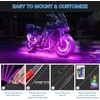 NBWDY 8pc Bluetooth RGB LED Car Motorcycle Glow Lights Flexible
