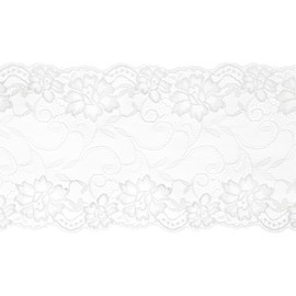 Party Deco Lace Roll with Embroidery, White, KOR18-008Z