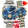 OLEVS Couple Watch His and Her Watch Set Mens Womens