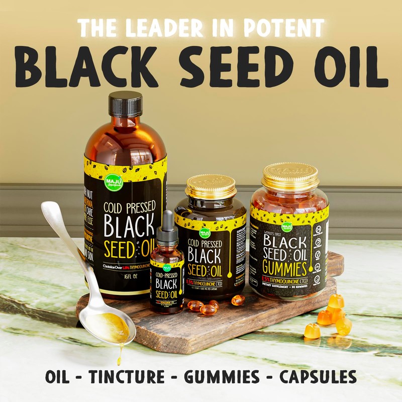 Maju Superfoods Black Seed Oil - 3 Times TQ, Cold-Pressed,