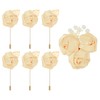 sourcing map 7 Pcs(6pcs Pins + 1 Brooch) Light Yellow