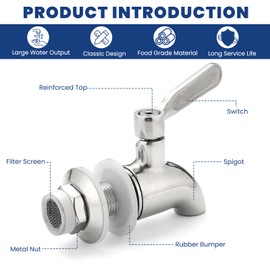 Stainless Steel Spigot for Beverage Dispenser Outdoor Water Faucet Dispenser Replacement Part for Party Camping Tea Jar 1 Pack