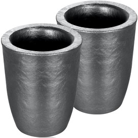 Graphite Crucible, 2Pcs #0.5-0.5kg Foundry Clay Black Crucibles for Melting Metal, Small Carbide Furnace Cup for Melting Hand Casting Refining Gold, Silver, Copper